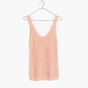 Madewell Women's XS Soft Pink Monterey Sweater V-Neck Tank Top Cotton Blend